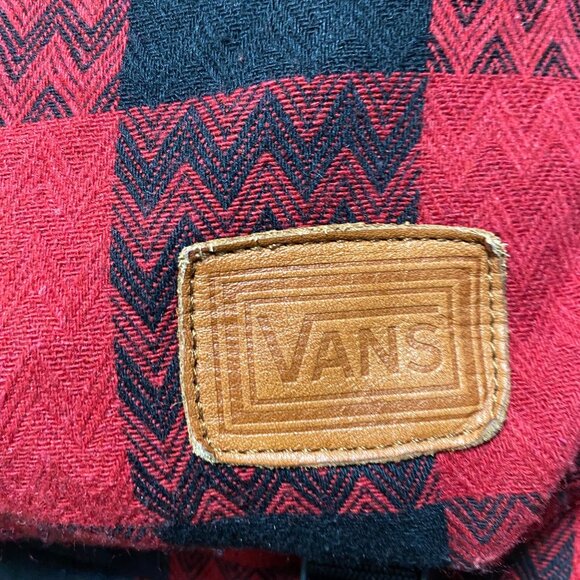 Vans Off the Wall Backpack Plaid Red/Black Old School Back to School - Picture 2 of 8